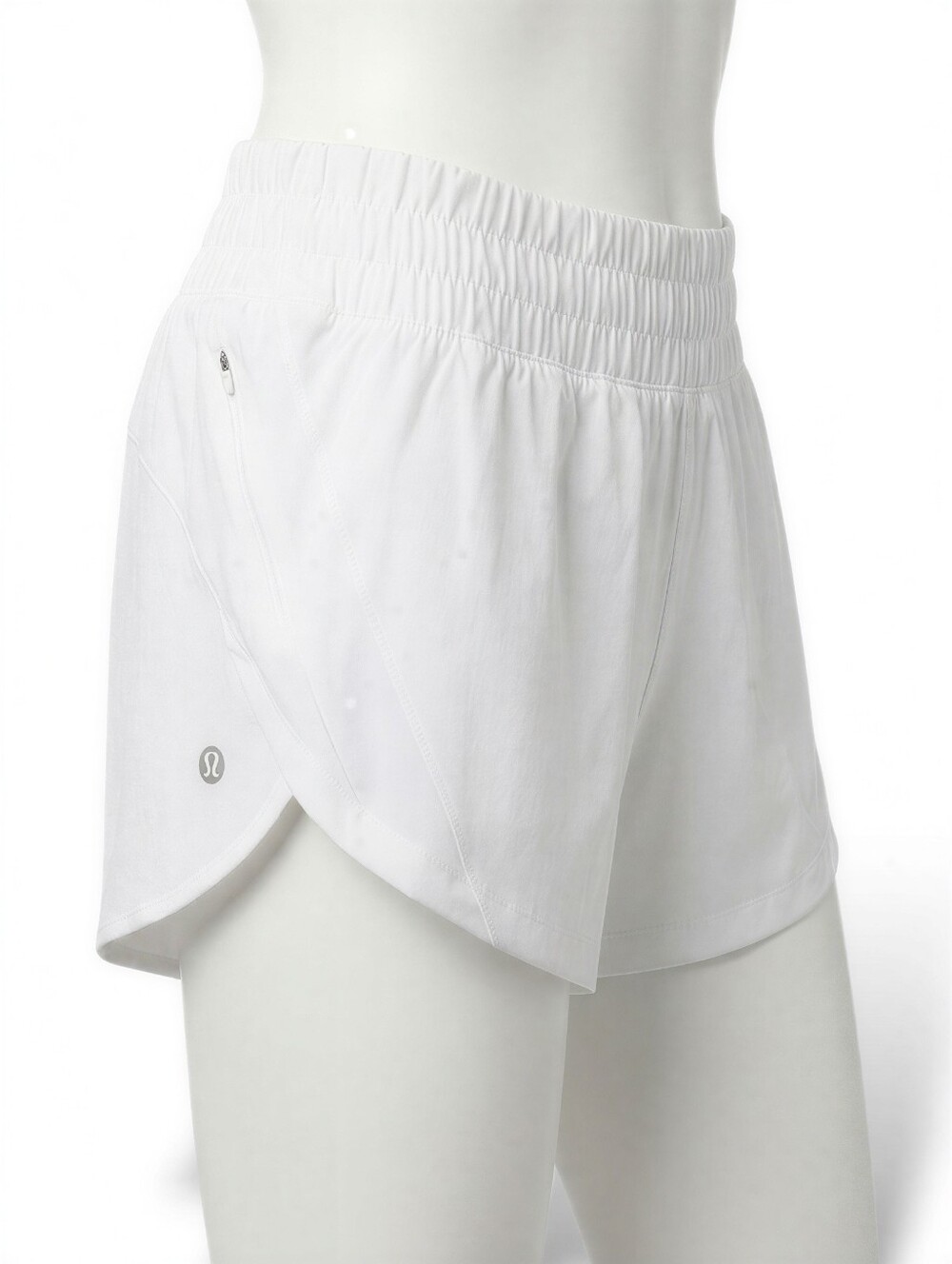 Lululemon White Light Grey Tracker Hotty Hot Shorts Sz 2